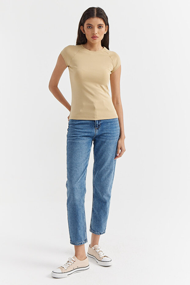 Kadın Dikiş Detaylı Basic Body - 5