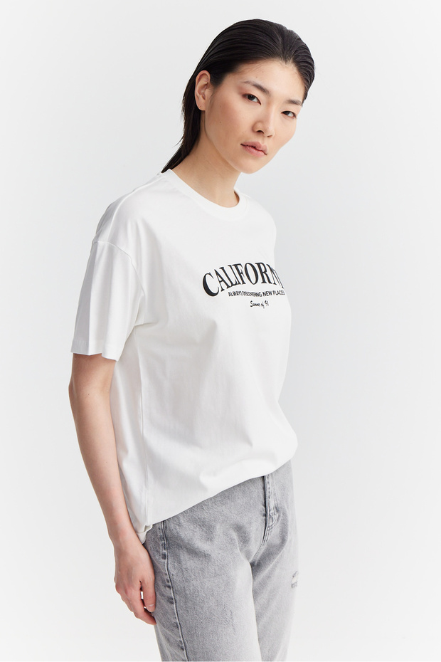 Kadın Basic Baskılı T-shirt - 3