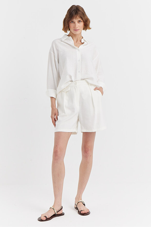 Kadın Oversize Gömlek - 5