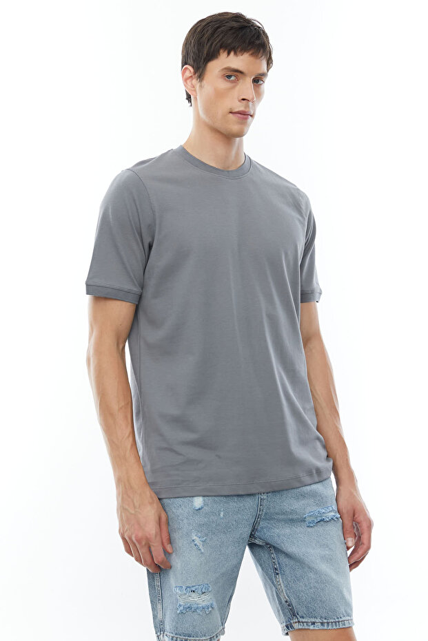 Bisiklet Yaka Basic T-shirt - 4