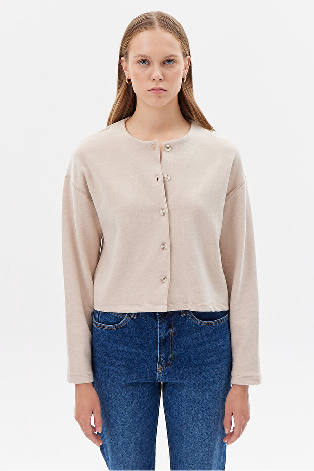 Kadın Düğmeli Hırka - 4