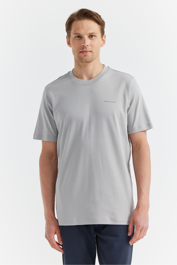 Tricou basic cu guler rotund pentru bărbați - 1