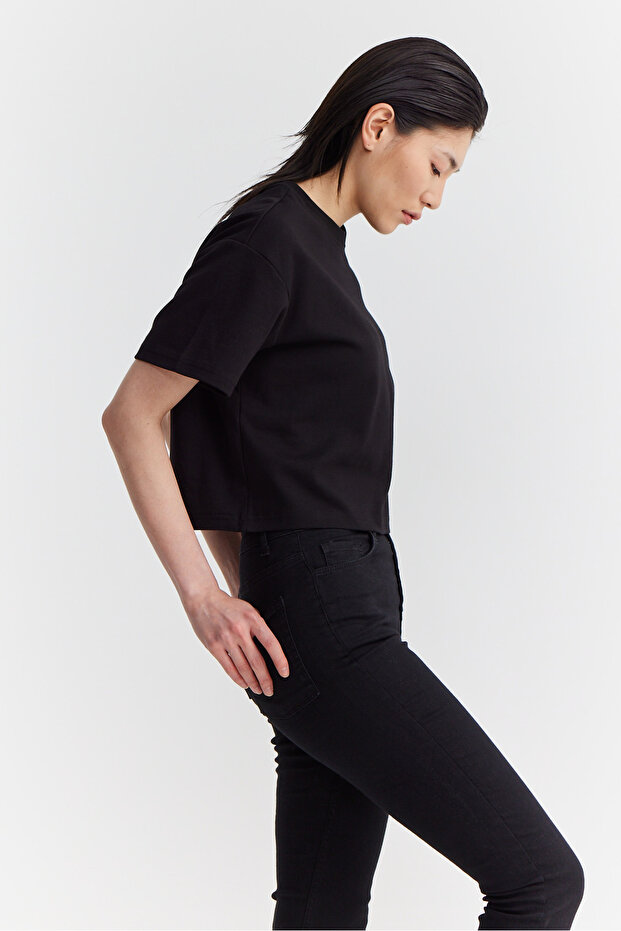 Kadın Kısa Basic T-shirt - 3