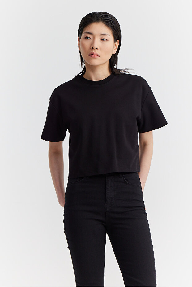 Kadın Kısa Basic T-shirt - 7