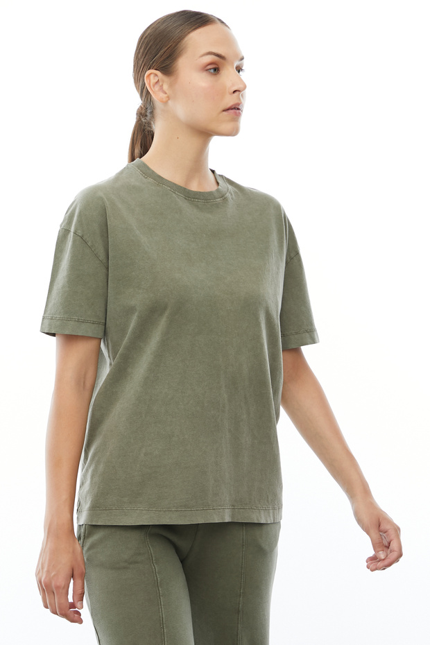Yıkamalı Basic Oversize T-shirt - 5