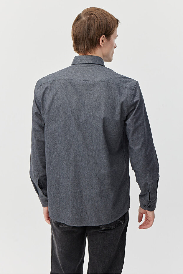 Men's Pocketed Collared Buttoned Regular Shirt - 4