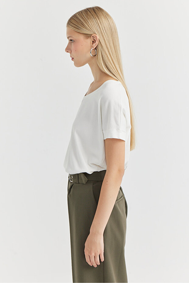 Kadın V Yaka Triko Bluz - 3