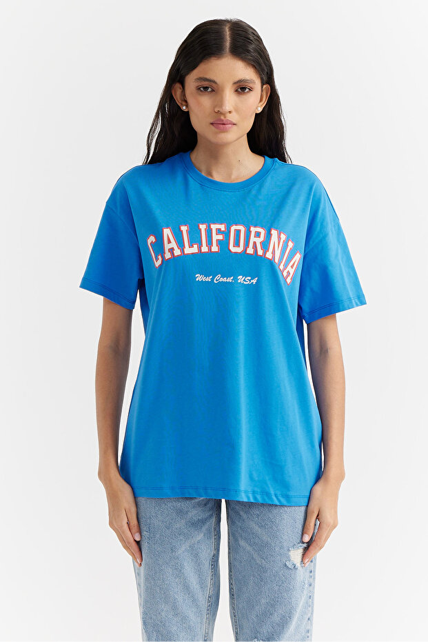 Kadın Baskılı Basic T-shirt - 4