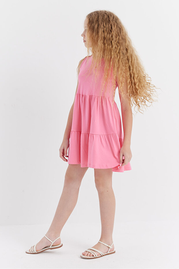 Kız Çocuk Basic Büzgülü Elbise - 3