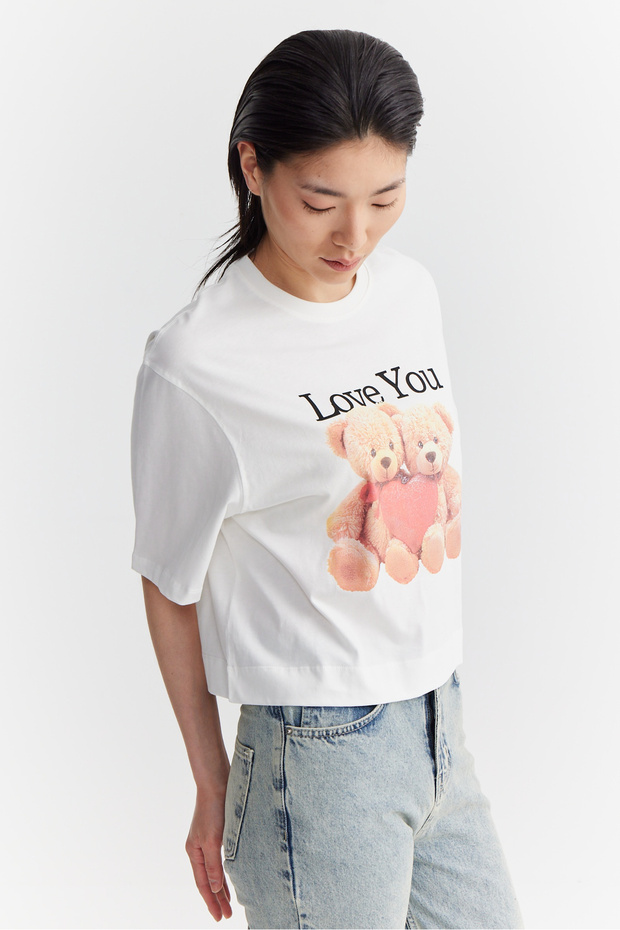 Kadın Baskılı Basic T-shirt - 2