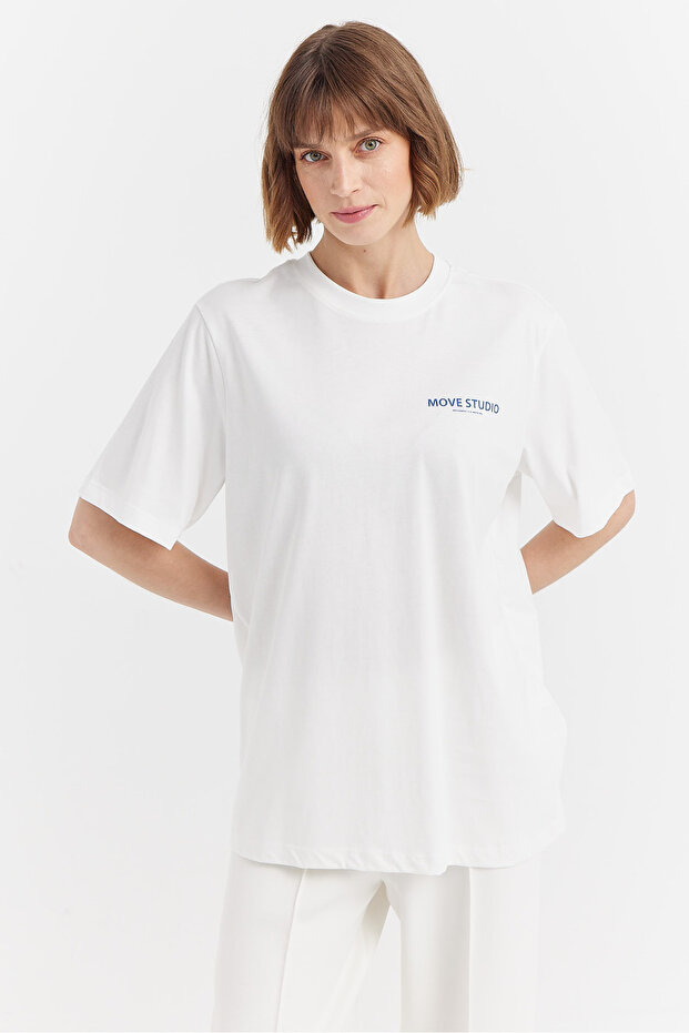 Kadın Pamuklu Basic T-shirt - 1