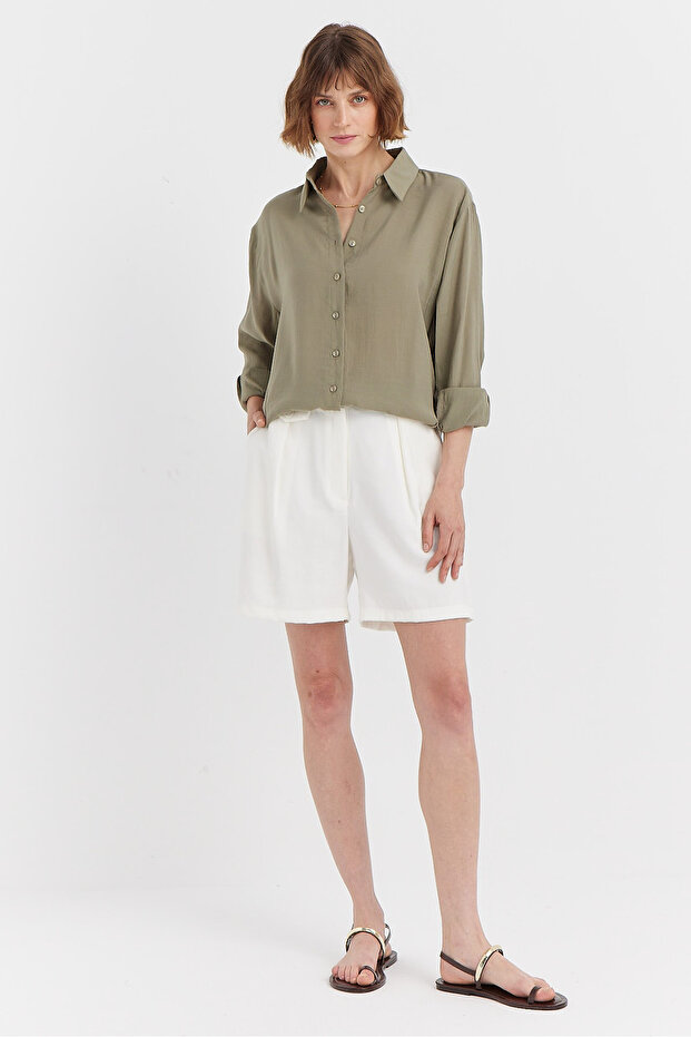 Kadın Yumuşak Dokulu Basic Gömlek - 2