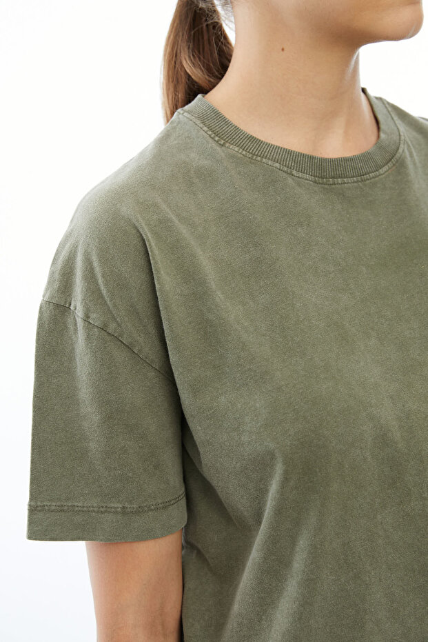 Yıkamalı Basic Oversize T-shirt - 8