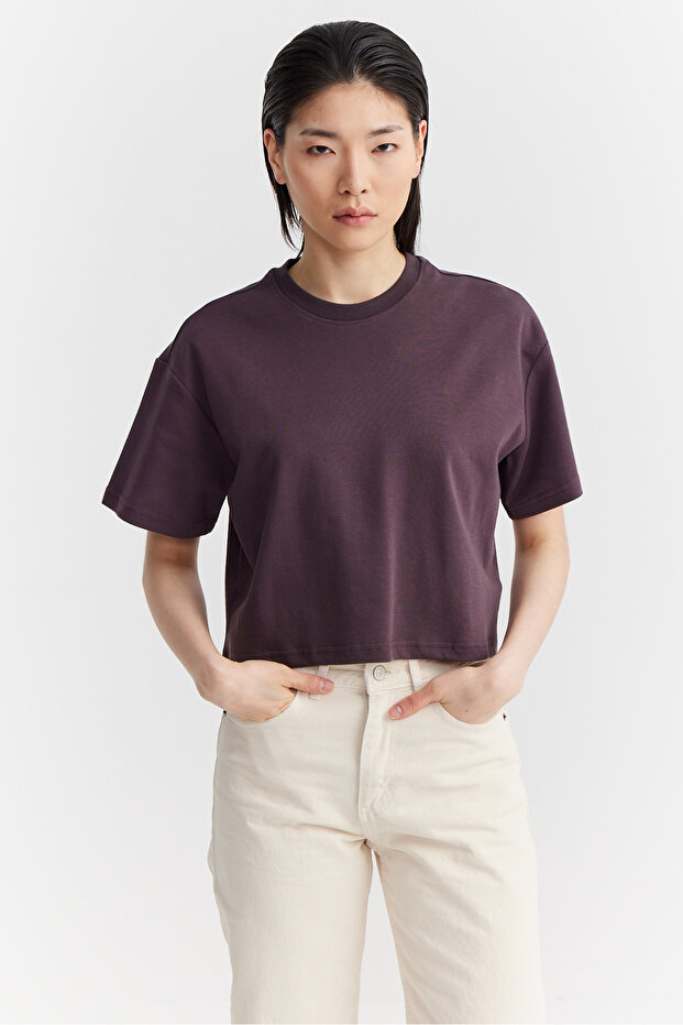 Kadın Kısa Basic T-shirt - 1