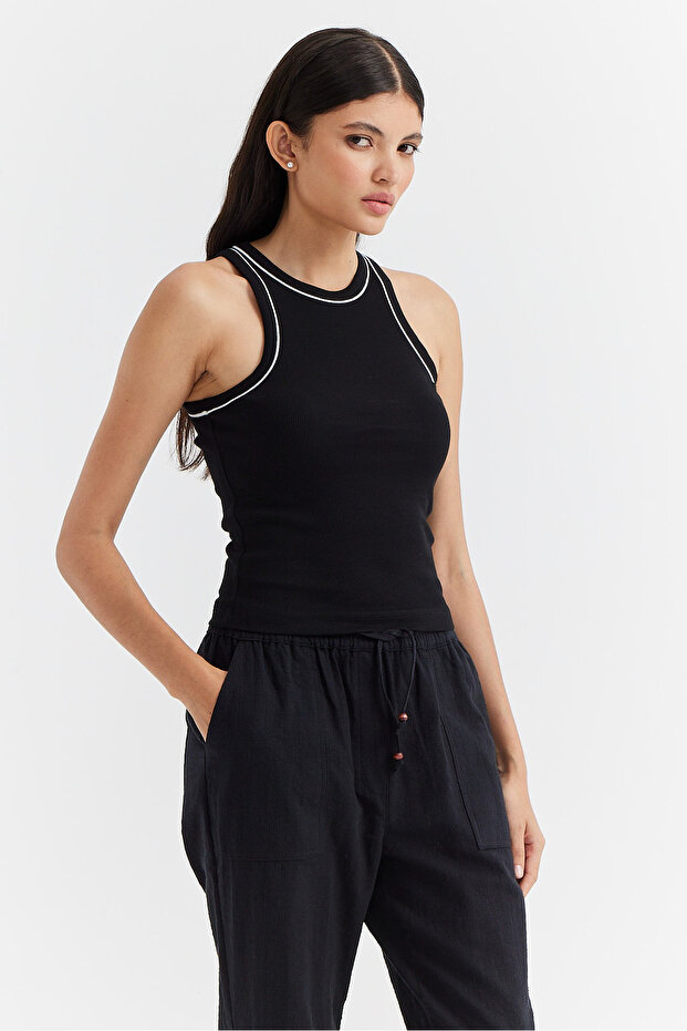 Kadın Halter Yaka Fitilli Basic Body - 2