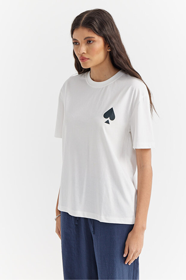 Kadın Basic Baskılı T-shirt - 3