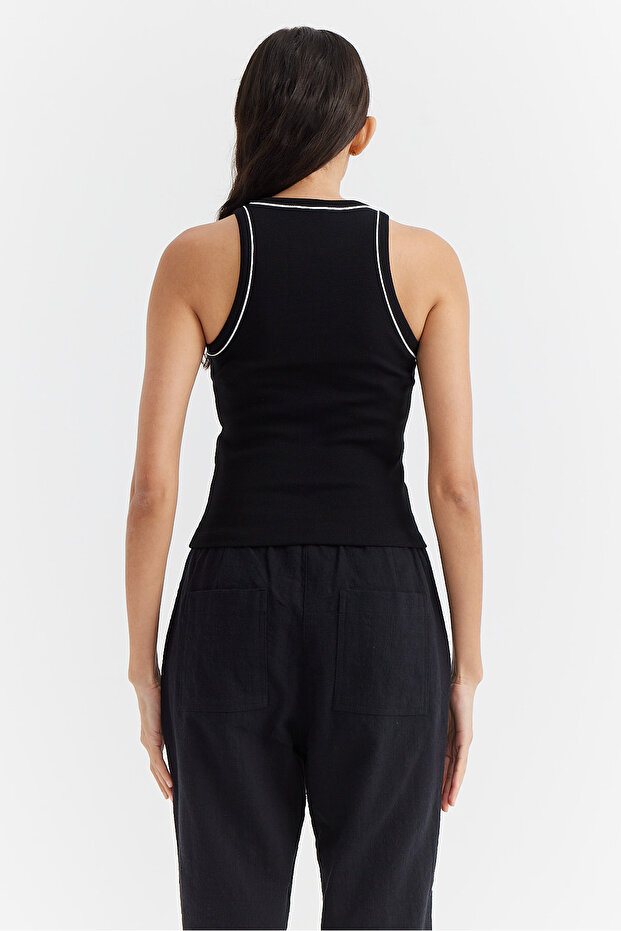 Kadın Halter Yaka Fitilli Basic Body - 5