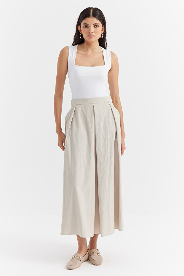 Women's Loose Fit Casual Skirt with Pockets