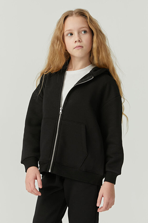 Kız Çocuk Kapüşonlu Sweat Üst - 3