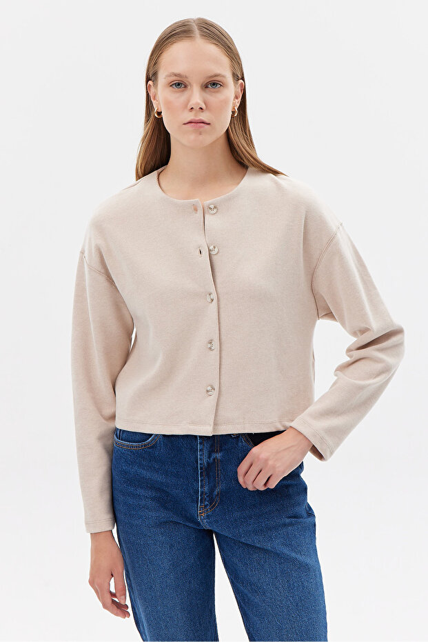 Kadın Düğmeli Hırka - 5