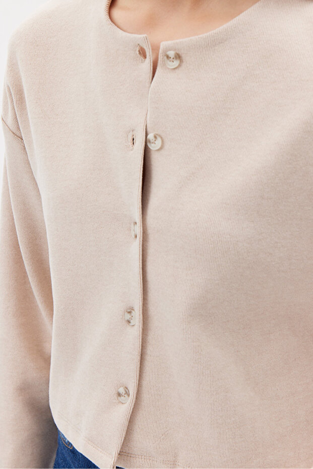 Kadın Düğmeli Hırka - 6