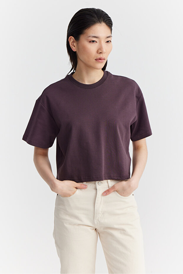 Kadın Kısa Basic T-shirt - 2