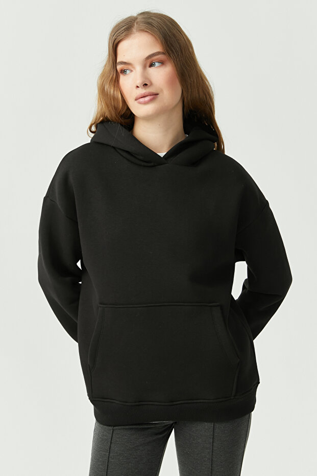 Kadın Oversize Kapüşonlu Sweat Üst - 6
