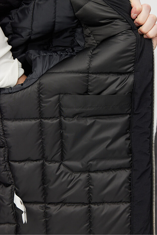 معطف بومبر للرجال ياقة مرتفعة متوسطة الطول - 7