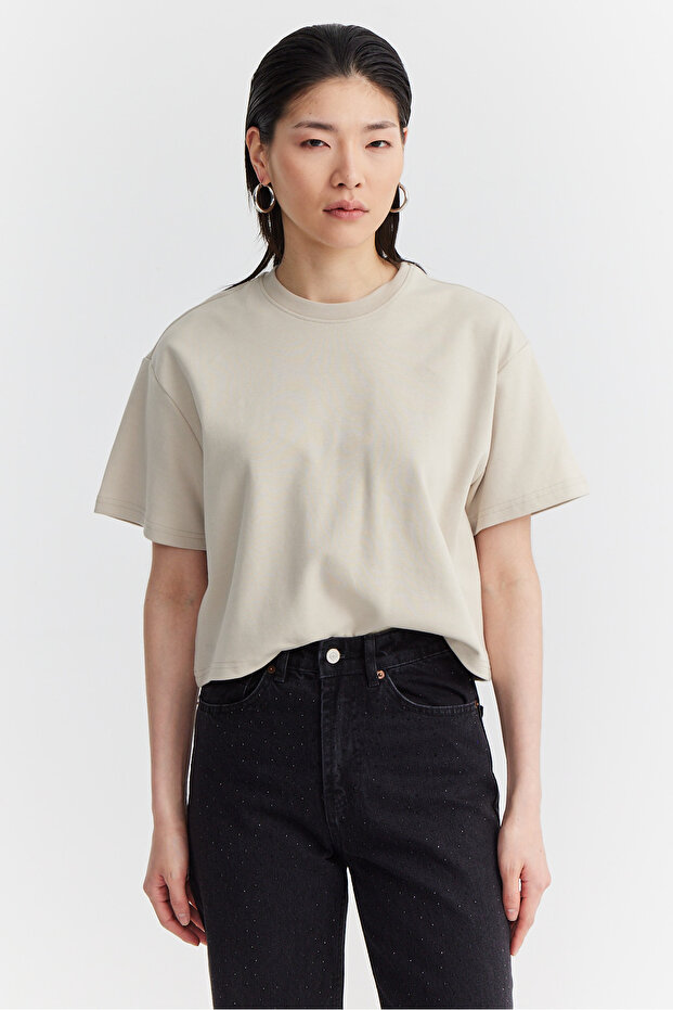 Γυναικείο κοντό μπλουζάκι Basic - 2