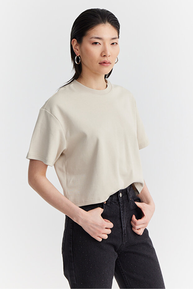 Γυναικείο κοντό μπλουζάκι Basic - 4