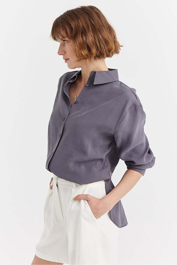Kadın Yumuşak Dokulu Basic Gömlek - 3