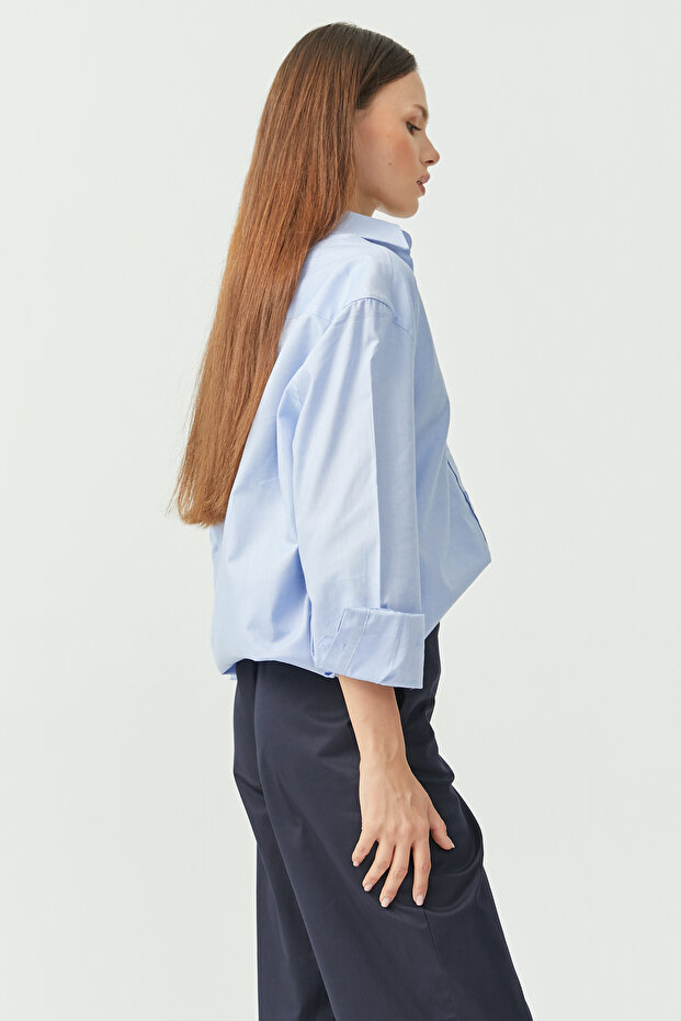 Kadın Pamuklu Gömlek - 7