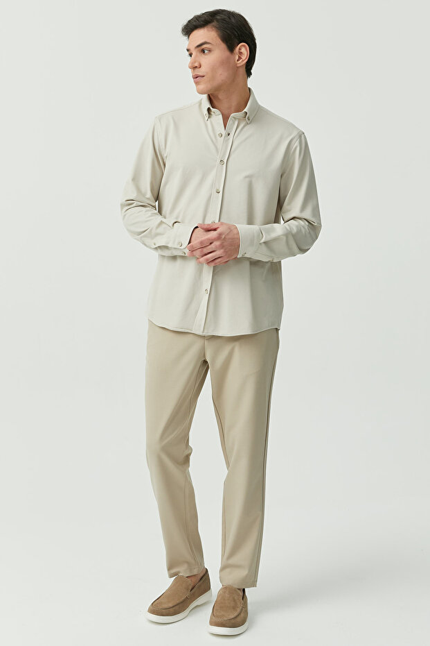 Yaka Düğmeli Regular Gömlek - 5