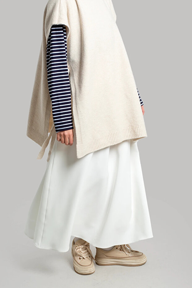 Φούστα κρεπ - Λευκή - 6