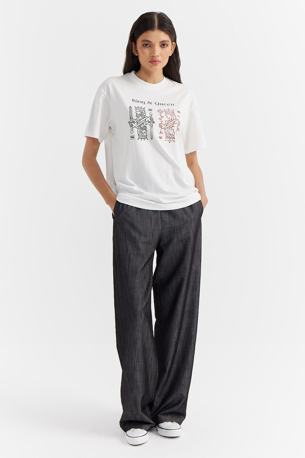 Kadın Baskılı Basic T-shirt - 5