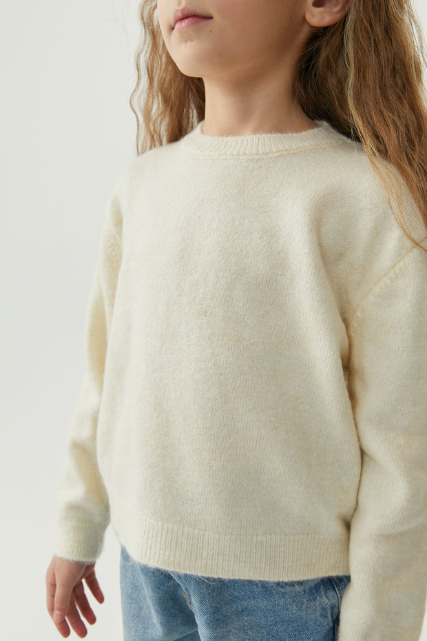 Kız Çocuk Bisiklet Yaka Basıc Triko Kazak - 6