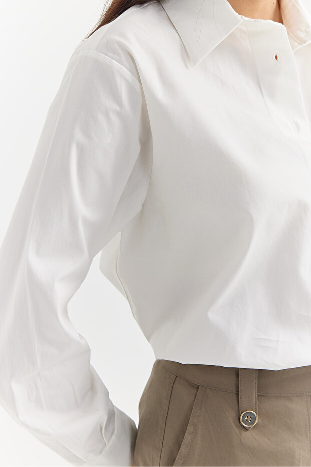 Kadın Pamuklu Gömlek - 7