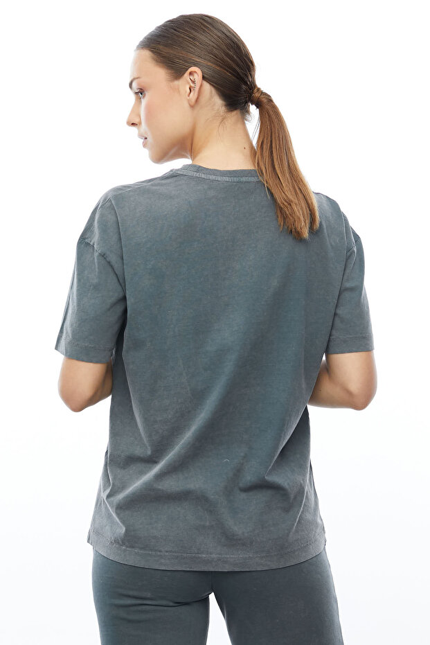 Yıkamalı Basic Oversize T-shirt - 5