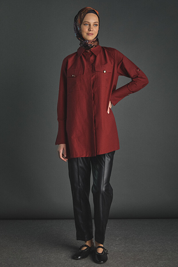 Kolları Şeritle Katlanabilir Tunik - 2