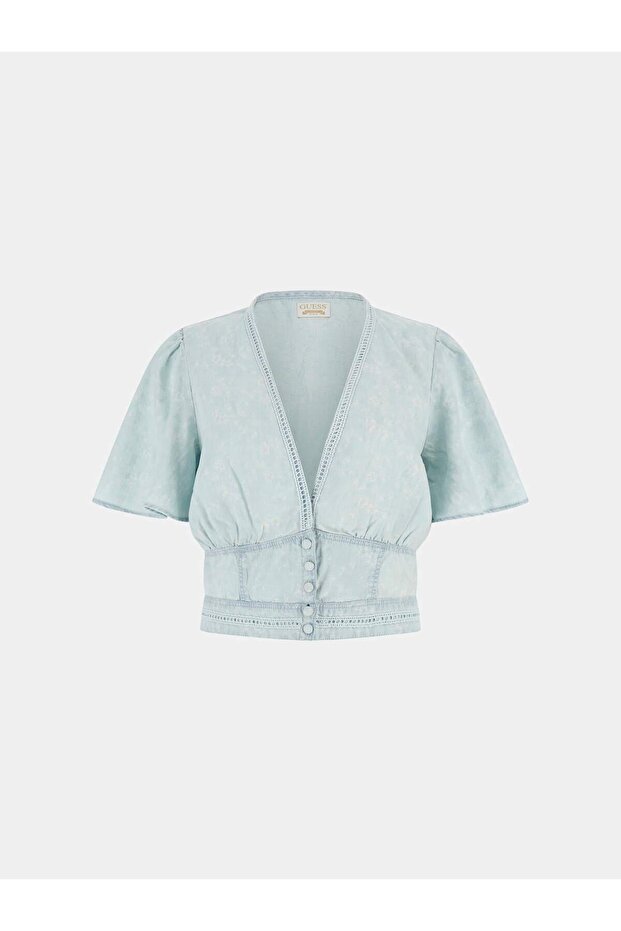 Crop Denim Gömlek - 1