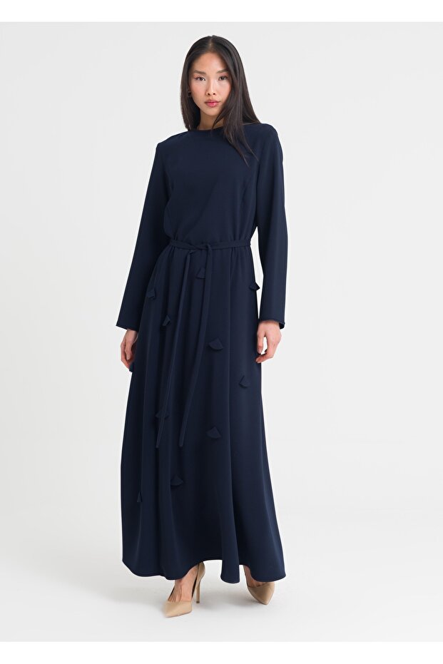 Lazer Yapraklı Elbise - 3