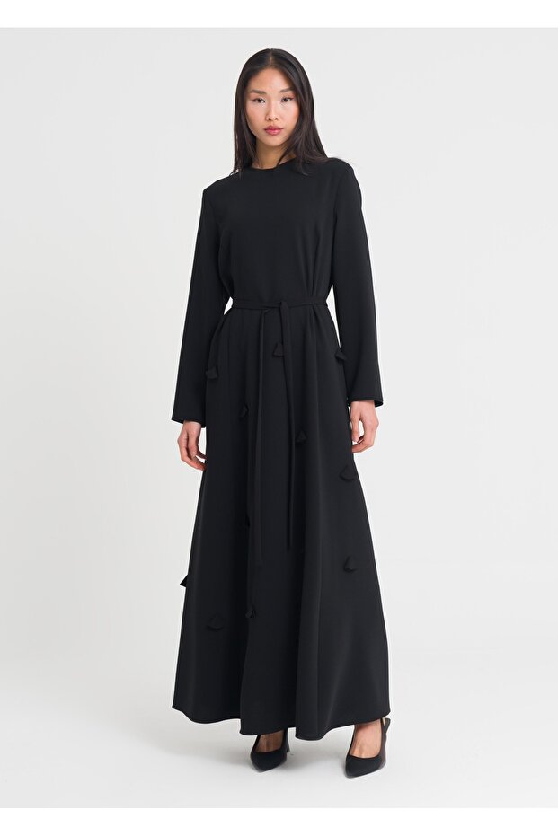 Lazer Yapraklı Elbise - 1