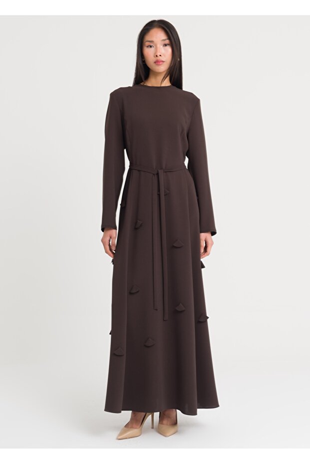 Lazer Yapraklı Elbise - 5