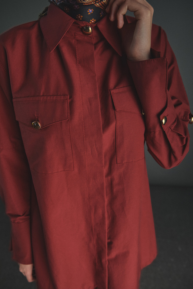 Kolları Şeritle Katlanabilir Tunik - 4