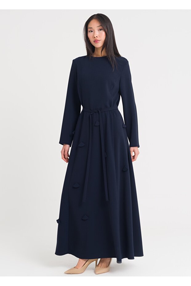 Lazer Yapraklı Elbise - 4