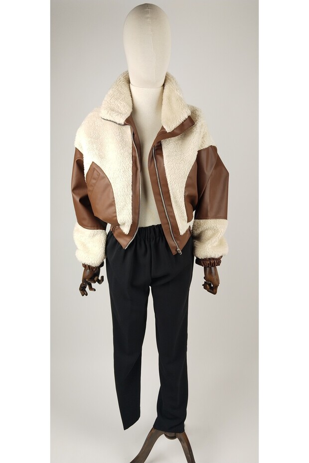 DERİLİ GARNİLİ PELUŞ MONT - 6