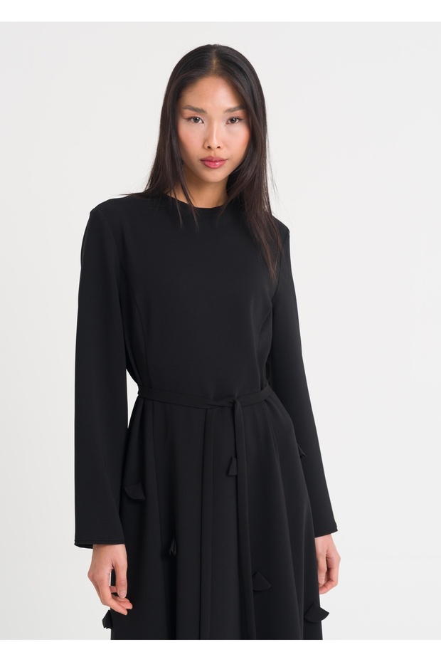 Lazer Yapraklı Elbise - 5