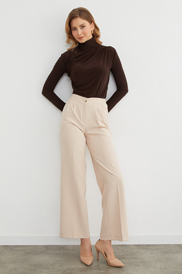 Drapeli Balıkçı Yaka Bluz - 7