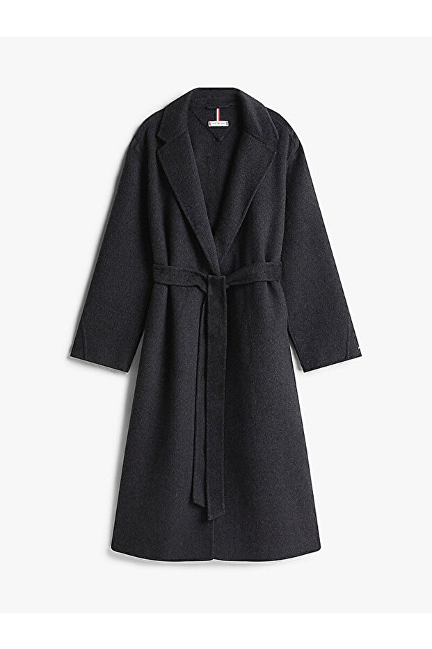 Double-Faced Wool Blend Belted Longline Coat - 2