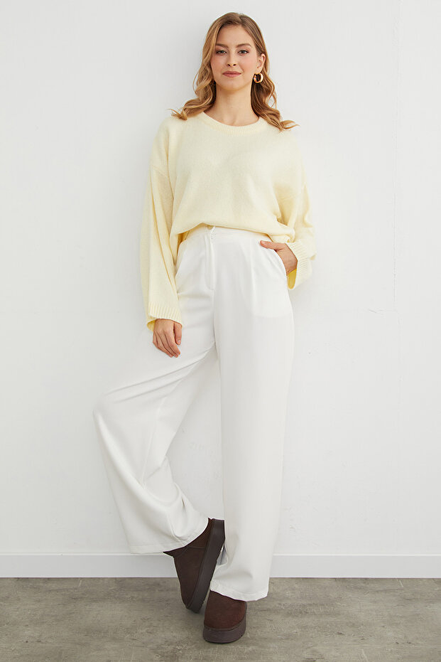 Basic Bisiklet Yaka Salaş Triko Kazak - 2